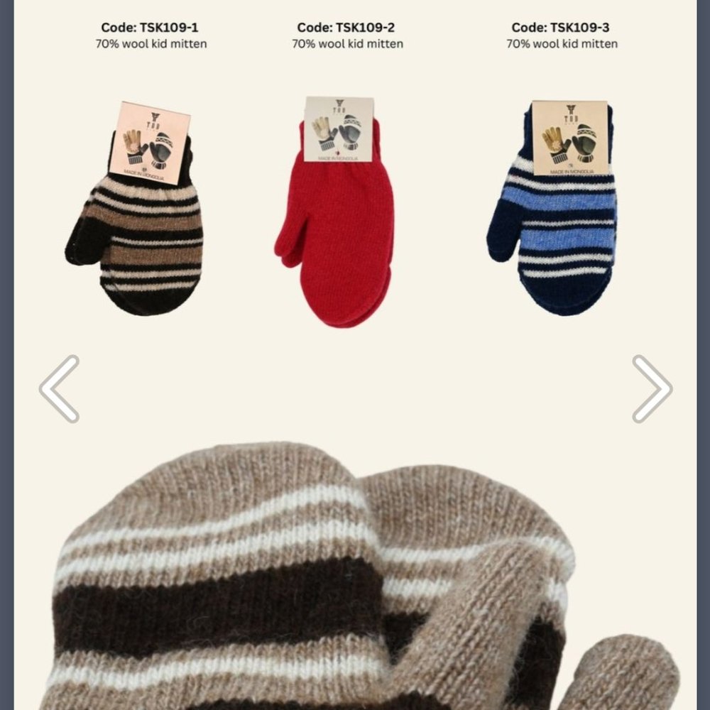 Kids extra warm wool mittens